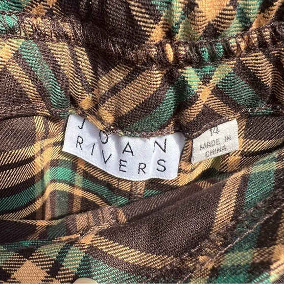 Joan Rivers Brown Plaid Fall Pants - Picture 6 of 8